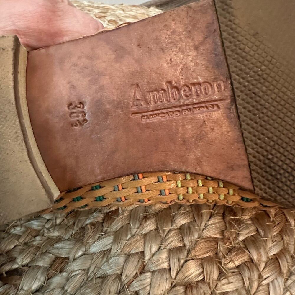 Amberone Woven Leather Loafers – Tan Multicolor Basketweave – Size 36 1/2 US 6 - Picture 8 of 10